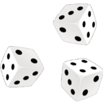 さぁ運試し！　3個のサイコロでゾロ目が出ればMAX6,000円割引です！　ヒャホー！