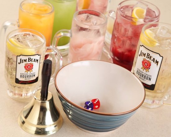 KP！KP！チンチロリンみせすボール！　サイコロ振って割チケをゴクリ♪　ガブリ♪