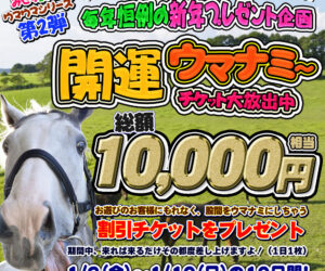 午（うま）年は運も股間もウマナミで！　総額1万円相当の割引チケット　プレゼント中です(^O^)／